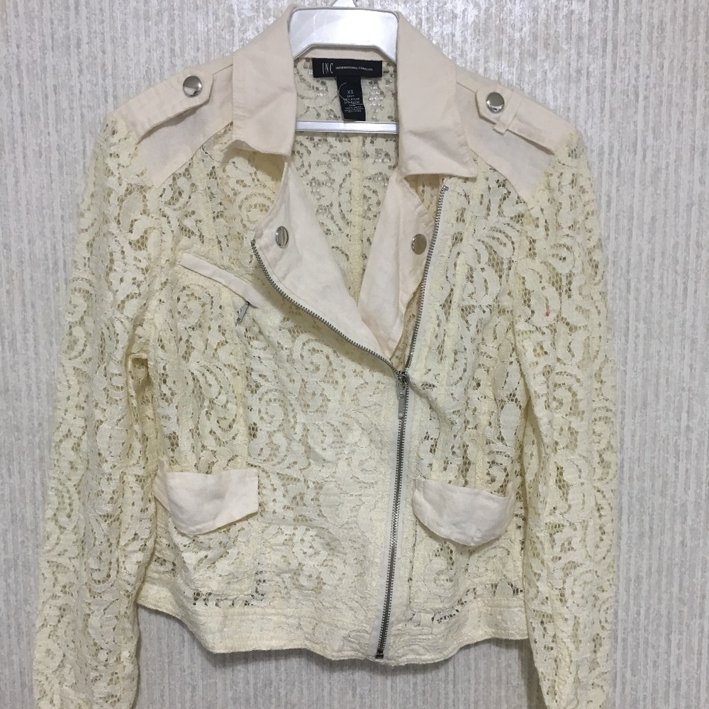 Womens Zip Up Lace Jacket XS X Small